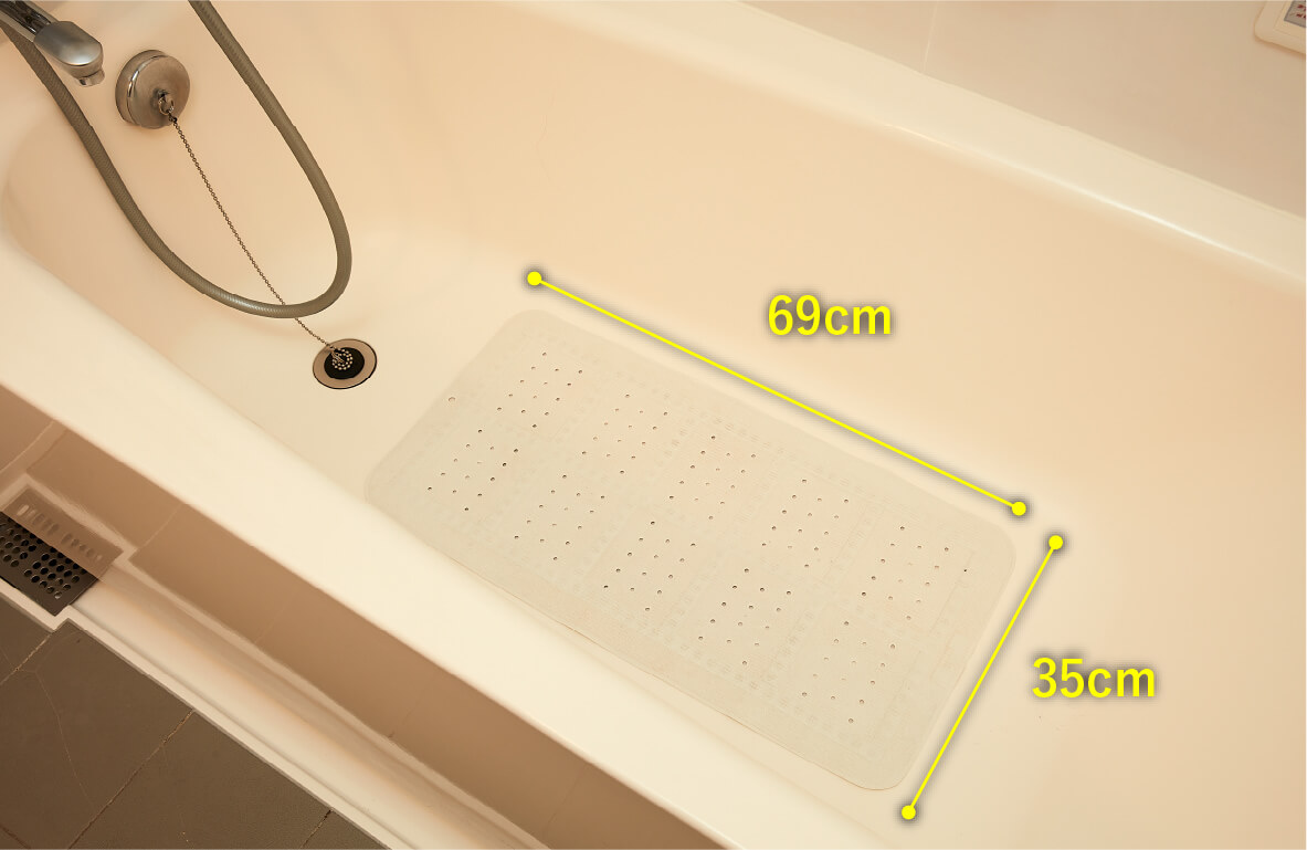 滑り止めバスマット　縦35センチメートル　横69センチメートル
