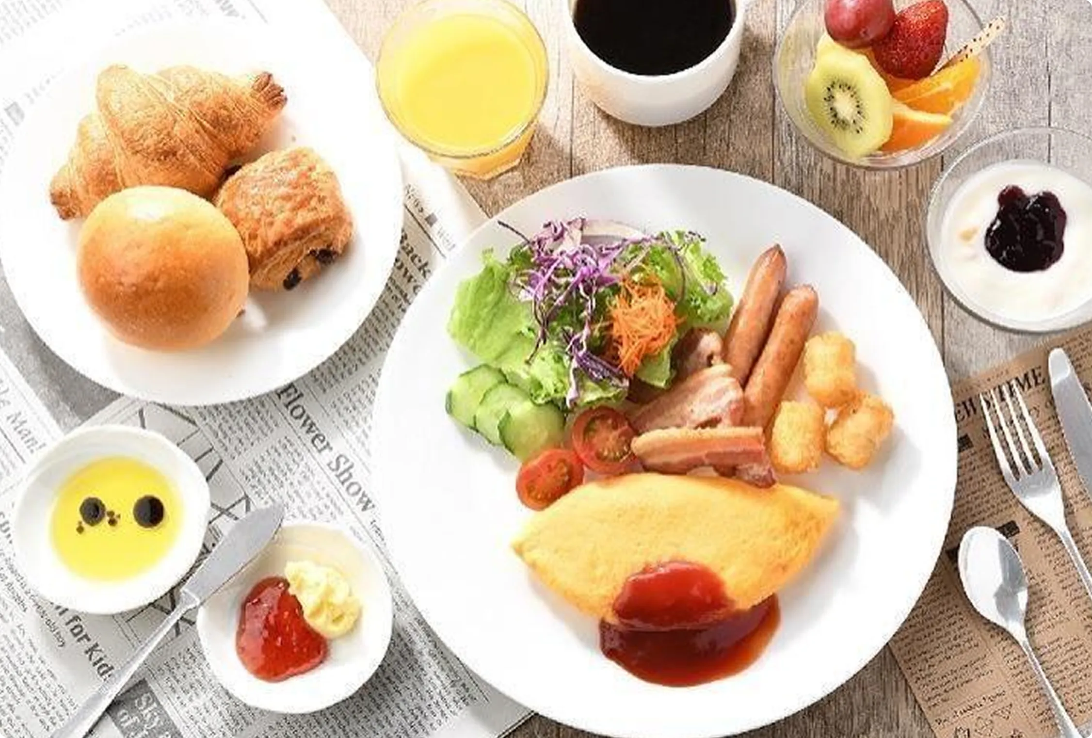 洋食中心のモーニングブッフェ