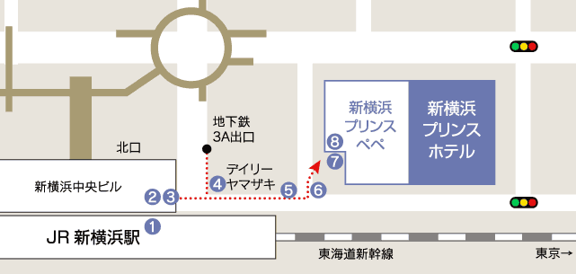 新横浜駅からの地図