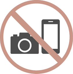 カメラを持ち込まない携帯電話の使用NG