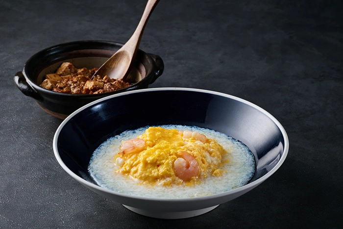 [天使の悪魔]バディセット ふわとろ卵白の純白あんかけと黒麻婆豆腐