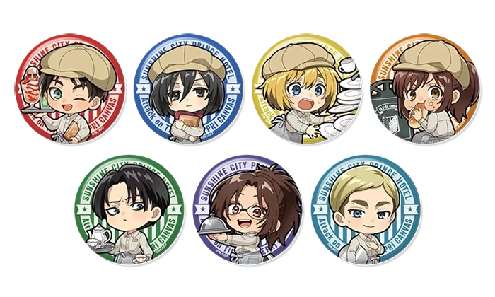 サンシャインプリンスホテル宿泊者限定　進撃の巨人　缶バッチ　アクリルスタンド4種 TVアニメ『進撃の巨人』とサンシャインシティプリンスホテルの