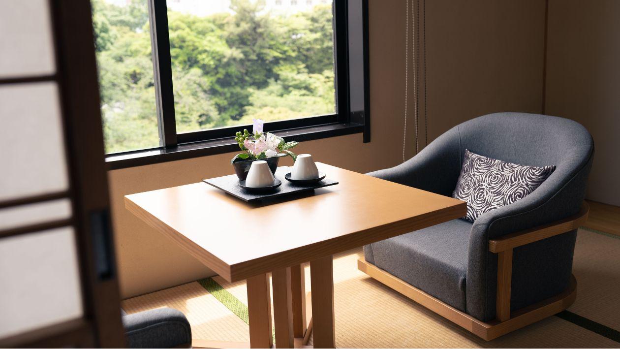 和室ガーデンスイートの広縁。